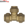 GutenTop High Quality Brass Compression Fittings of Equal Tee for Pex-Al-Pex Pipes